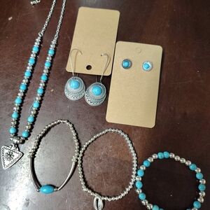 Silver and Turquoise Jewelry Set